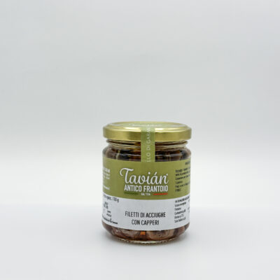 Filetti di Acciughe con capperi in olio di oliva